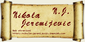 Nikola Jeremijević vizit kartica